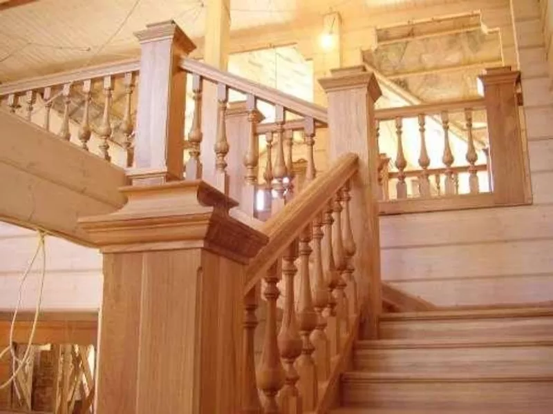Лестницы деревянные Новосибирск для коттеджей,  домов. Изготовление. 10